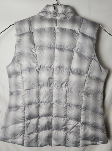 Eddie Bauer Women L Puffer Quilted Silver Full Zipper Zipped Pocket warm Vest - Picture 3 of 5
