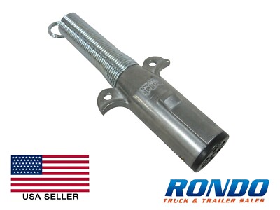 Pollak 7 way Round semi truck, Trailer side Light Plug 7 round pin 11-702
