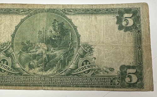 1902 Plain Back 5 $ The Citizens National Bank of Knightstown IN - Sehr schön - Bild 6 von 6