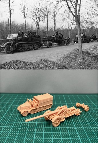 1/144 Segunda Guerra Mundial Alemán 17cm Kanone-18 & Famo (detalle fino) Kit Resina (GER698) - Imagen 3 de 3