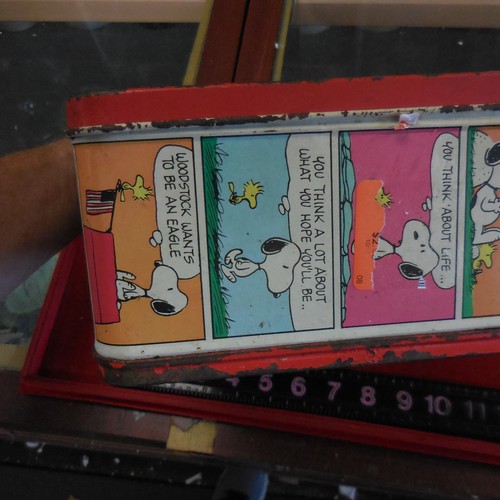 Peanuts Lunch Box Schulz 1973 Charlie Brown Snoopy Psychiatric Help - No Thermos - Picture 7 of 10