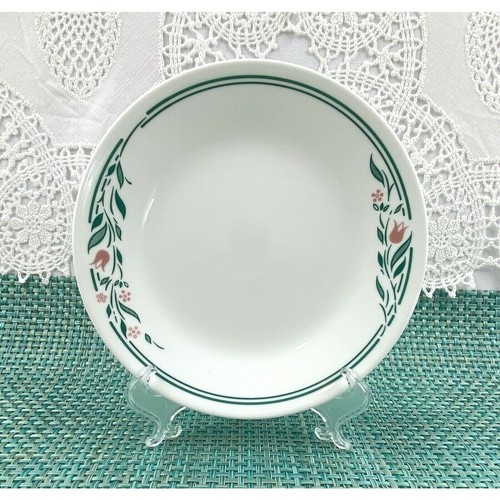 Corelle Corning Rosemarie 4 Dessert or Bread & Butter Plates 7" Green Tulip - Picture 6 of 6