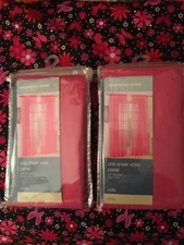 2 Essential Home New Unopened Packages 1 Sheer Voile Panel Each Pink 59Wx84L In.