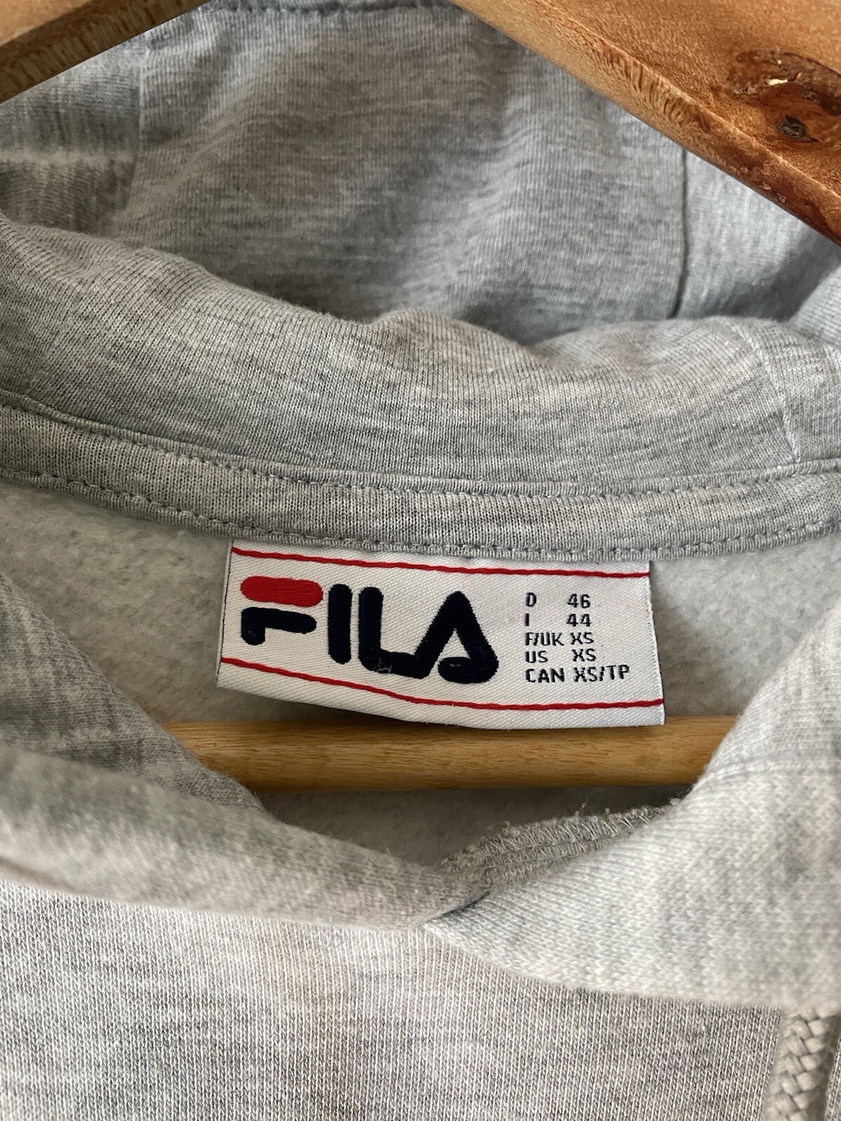 Felpa con cappuccio logo FILA grigia taglia XS misto cotone felpa con cappuccio streetwear attiva