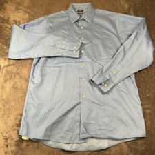 Arrow Shirt Mens 15.5 34/35 Blue Button Up Long Sleeve Casual Classic No Iron