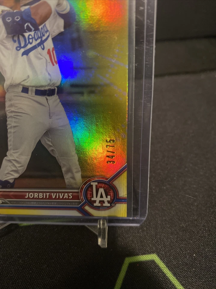 2022 Bowman 1st Edition 1st Bowman Yellow Jorbit Vivas 34/75 - Image 2 of 3