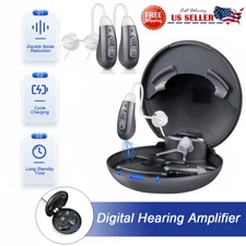 Rechargeable Hearing Aids Noise Reduction BTE Digital Hearing Amplifier USA