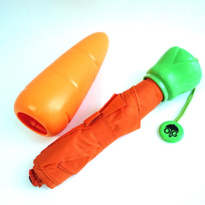 Orange Colored Carrot Design Vegetable Umbrella