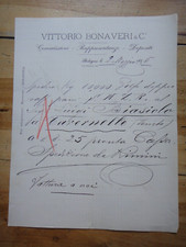 1895-VITTORIO BONAVERI & C. Commissioni Rappresentanze Depositi BOLOGNA+