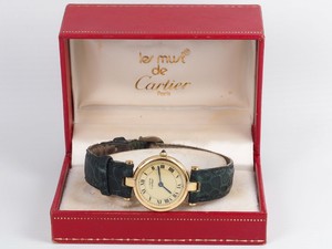 MONTRE MUST CARTIER Paris- vintage-femme en argent 925 /plaque or  quartz-suisse EUR 214,00 - PicClick FR