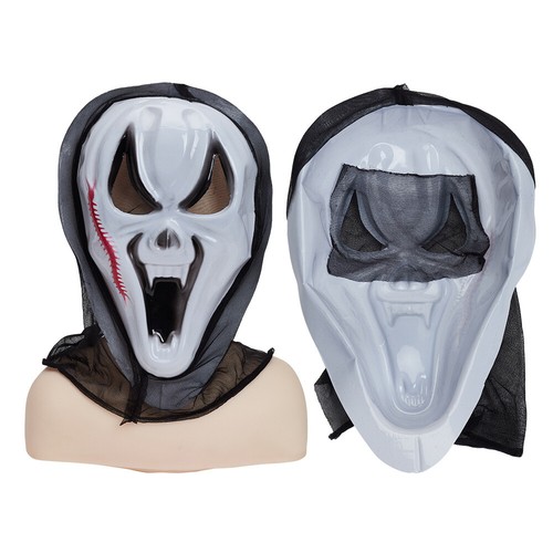 Skull Ghost Mask Halloween Scary Mask Cosplay Costume Prop Scream Fake Face Mask - Picture 12 of 24