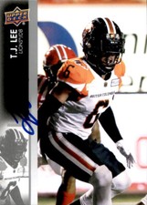 T.J. Lee Signed 2022 Upper Deck CFL Football card BC Lions