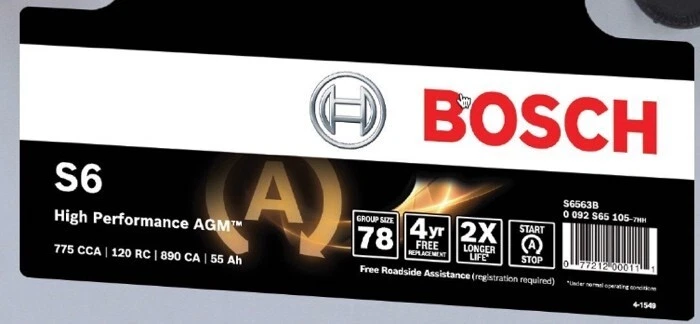 电池 AGM BOSCH 阀调节 BCI 组 78 CCA 775 120 储备容量 — 第 2/3 张图片