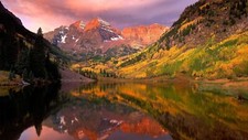 Landscape nature maroon bells colorado mountains lake Custom Gaming Mat Desk