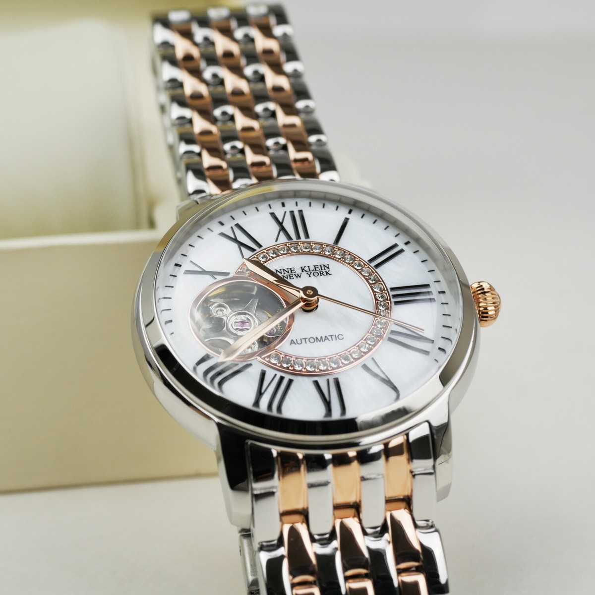 Anne Klein 12/2339MPRT Automatic Ladies Watch Mother of Pearl Dial Silver Case 3 Anne Klein Women main image 3