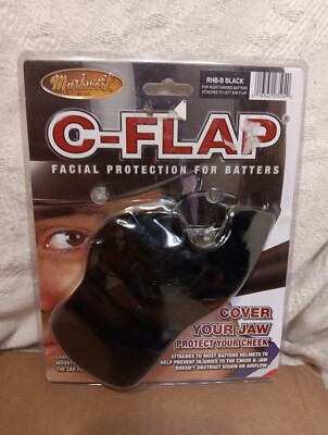 Protecteur Facial Batter's C-Flap MARKWORT - Noir, Taille Unique - NEUF Sous Blister
