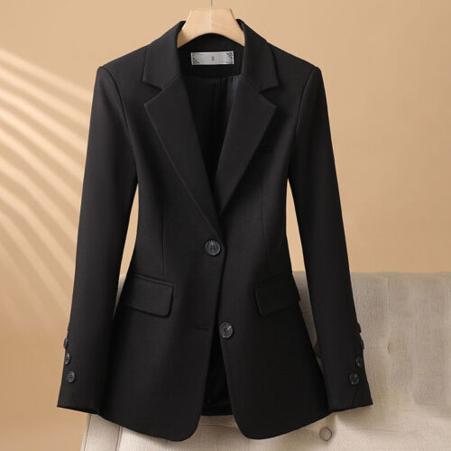 OL Carrera Negocios Mujeres Delgado Otoño Primavera Ropa de Trabajo Trajes Blazer Chaqueta Abrigos - Imagen 7 de 21