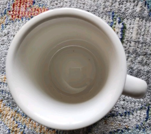 Ciera Fine Dinnerware Diner Style Coffee Mug Cup White with Blue Stripes Heavy - Picture 3 of 4