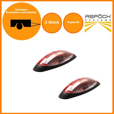 2x Aspöck Flexipoint II  Positionsleuchte - Umrißleuchte - Begrenzung - Rot Weiß