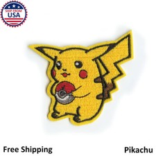 Pikachu Pok mon Fan Embroidered Iron-On/Sew-On Patch Applique Motif