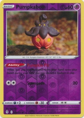 Reverse Holo Pumpkaboo 076/203 Common Evolving Skies Pokemon TCG