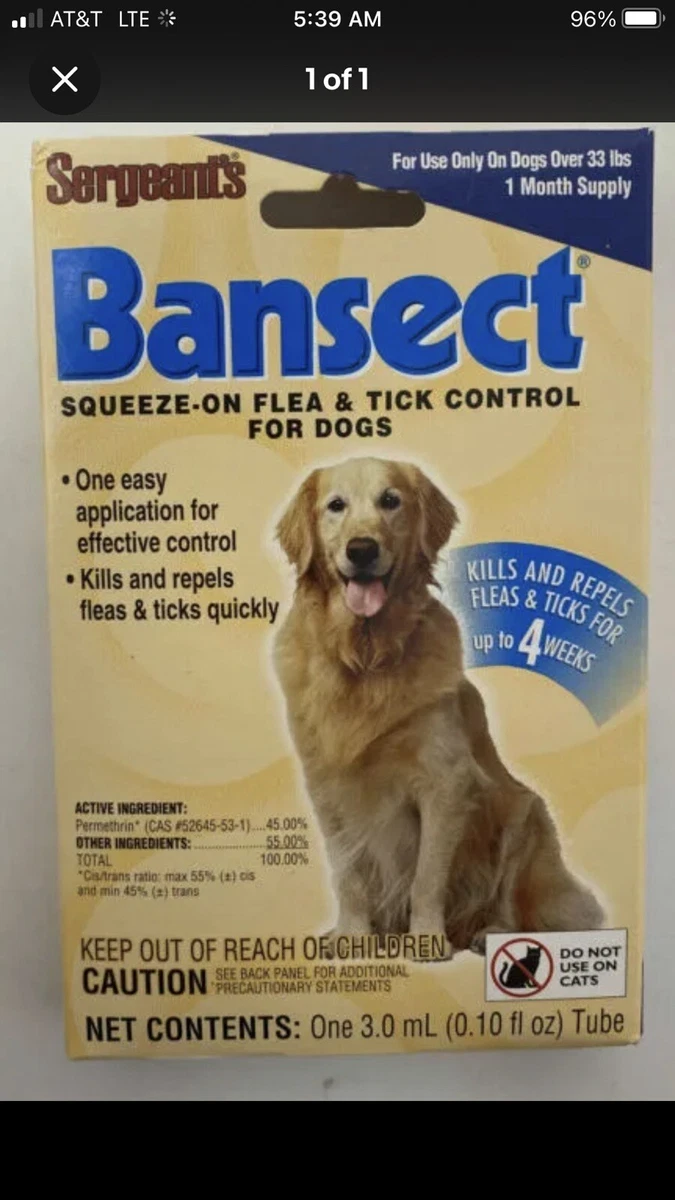 Sergeants bansect flea and clearance tick control for dogs