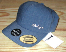 MENS HURLEY H2O DRI BLUE HAT ADJUSTABLE STRAPBACK CAP ONE SIZE