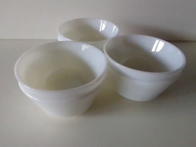 Pyrex England , Glas ,  6 X Dessert Schüsseln , Weiss ,  Hitzebeständiges Glas 