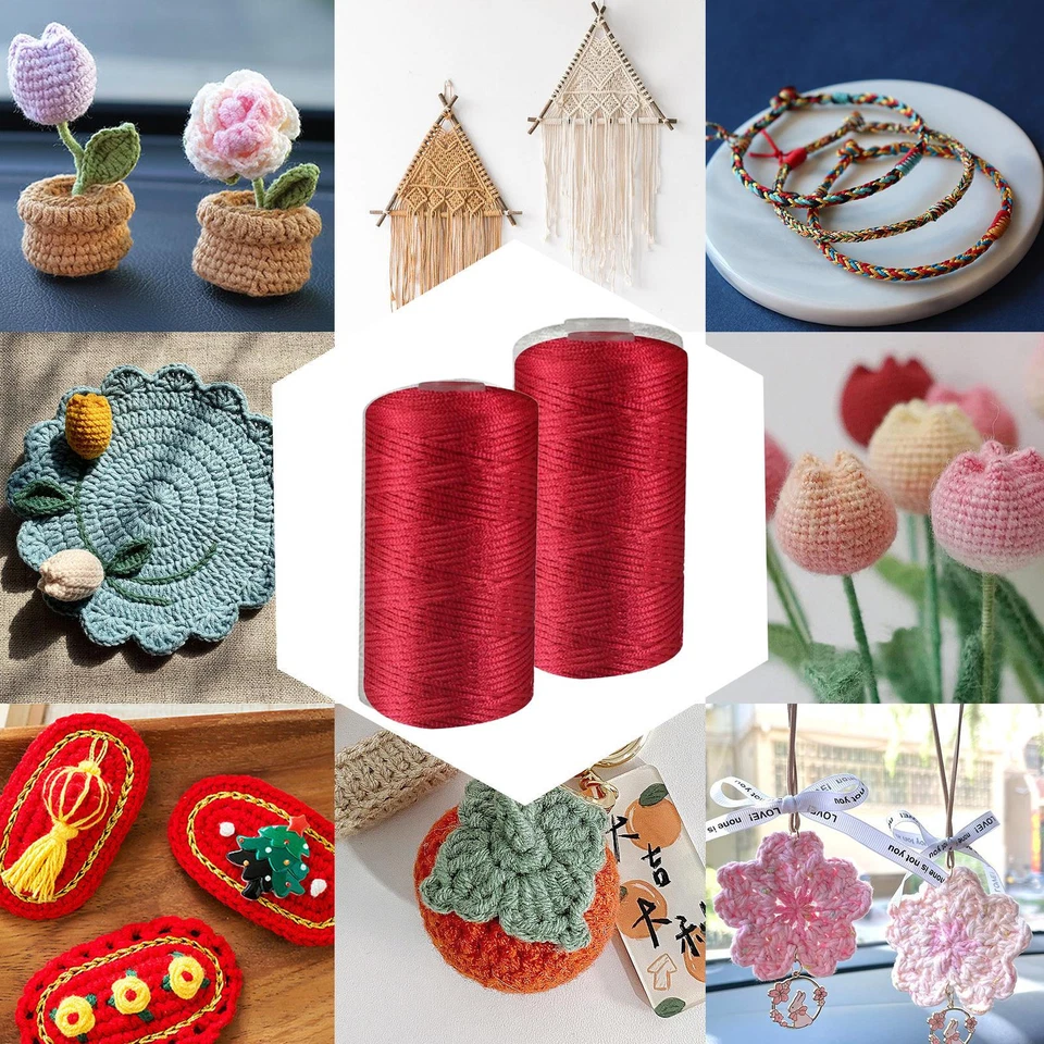 Hilo de ganchillo a mano 2 piezas hilo de ganchillo de nailon hilo de algodón fino hielo Foto 2 de 4