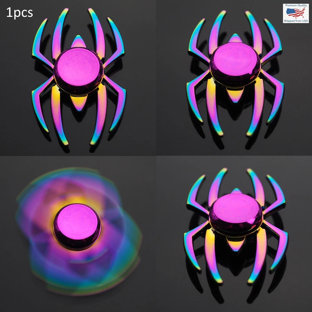 Spider Shape Hand Fidget SIGN Spinner EDC Neon Rainbow Cool