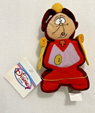 Disney Store COGSWORTH Beauty and the Beast Clock Mini Bean Bag Plush 7" NWT