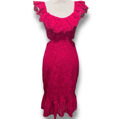 Express Lace Side Cutout Ruffle Dress in Gorgeous Pink Women's Size Small  NWOT | eBay
