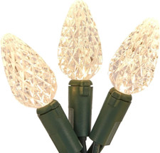 150 LED C6 String Lights on Spool - Warm White/Green Wire