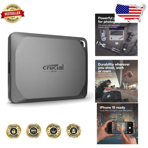 Compact X9 Pro 1TB SSD - 1050MB/s Transfer Speeds, Ideal for Fieldwork & Editing