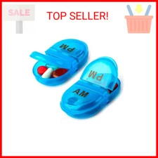 Deke Home - 2 Pack Pill Box Organizer, AM/PM Pocket Pill Case, 2 Times a Day Sma