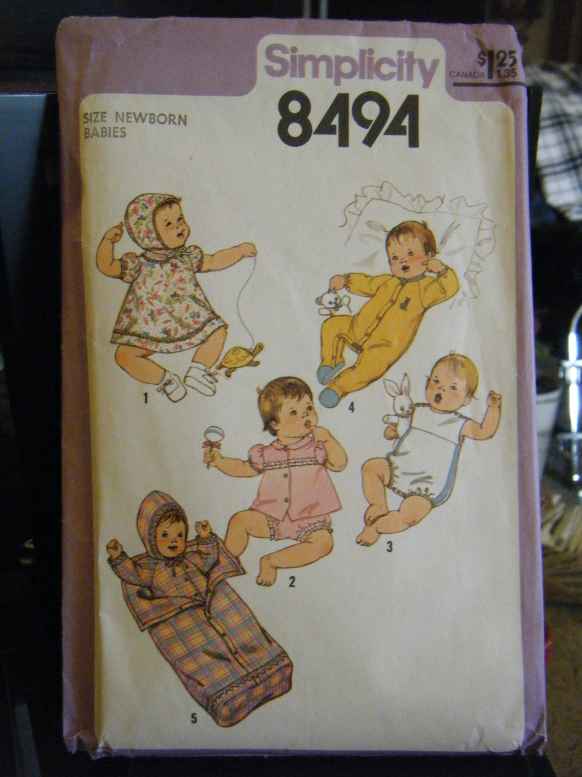 Simplicity 8494 Babies or Infants Layette Pattern - Size Newborn (7-13 ...