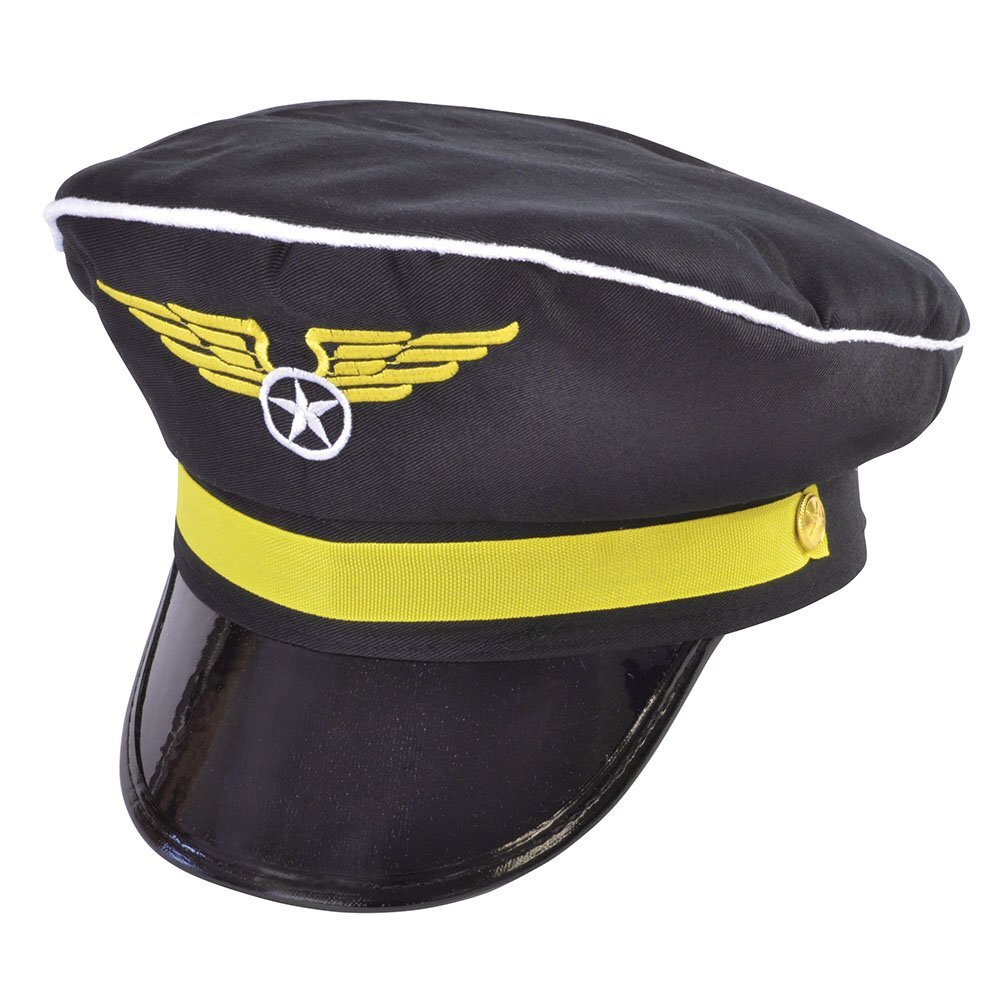 Bristol Novelty BH446 Pilot Hat, Mens, Black, One Size