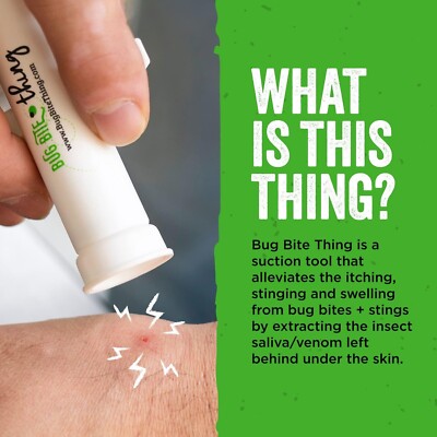 BUG BITE THING - INSECT BITE & STING SUCTION TOOL - RELIEVES ITCHING & SWELLING!