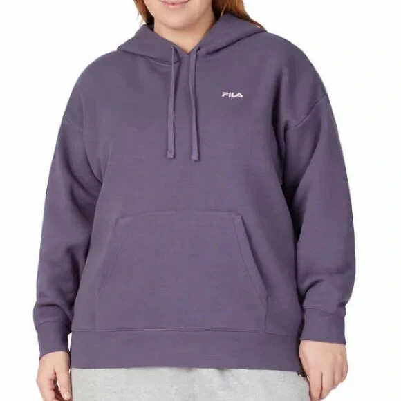 FILA Felpa con cappuccio donna in pile 2XL XXL viola