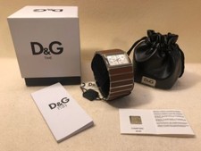 D&G DOLCE & GABBANA DW0085 TIME PASSION DE IBIZA  stainless+Broun leather