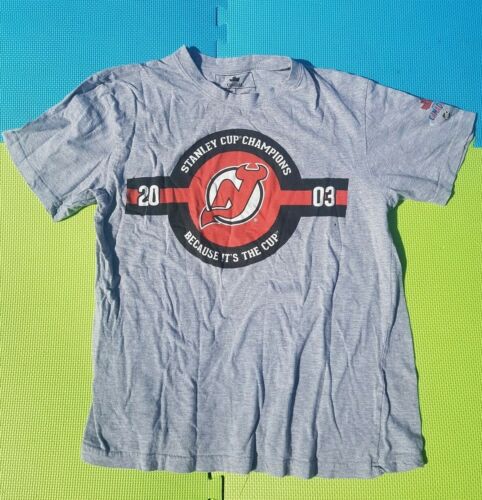 2003 New Jersey Devils Stanley Cup Champion T-Shirt Mens Large Molson Canadian - Picture 1 of 5