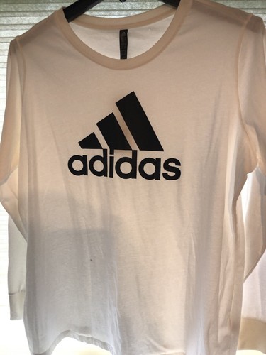ADIDAS CLASSIC LOGO TEE SHIRT WHITE WOMENS 2XL LONG SLEEVE NEW W/ TAGS