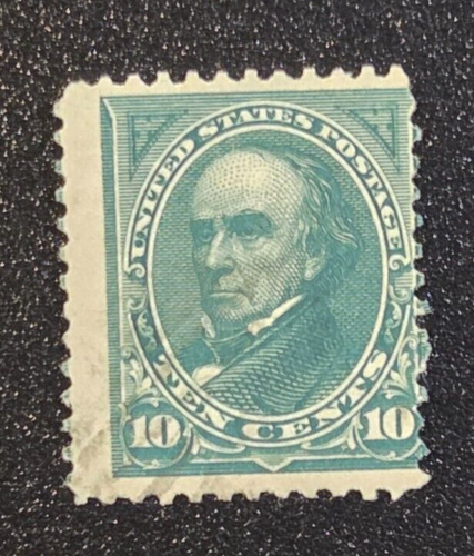 Scott 258 used 10 cent Webester no WMK, very lightly cancelled BV $20.00