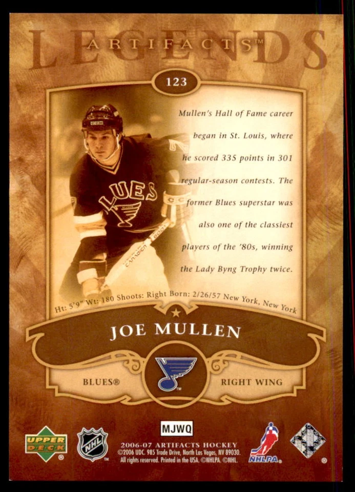 2006-07 Upper Deck Artifacts #123 Joe Mullen #/999 - Image 2 of 2