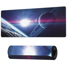 Planets and Nebula in Space Extended Gaming Mouse Pad Large Desk Mat with Non...
