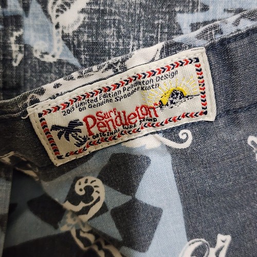 Surf Pendleton Reyn Spooner chemise hawaïenne XS bleu manches courtes poche cheval de mer - Photo 8/11