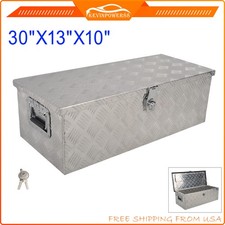 30x13x10 Inch Silver Aluminum Truck Bed Tool Box Trailer Pickup Flatbed Wlock