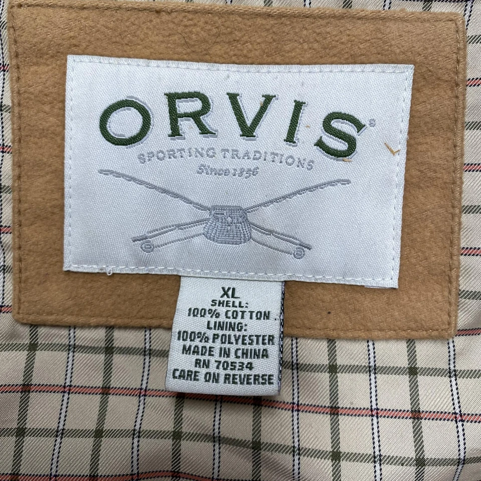 Chaleco Orvis Para Hombres XL Chaleco de Lona de Algodón Tostado Tiro Caza Forrado Exterior Foto 2 de 4