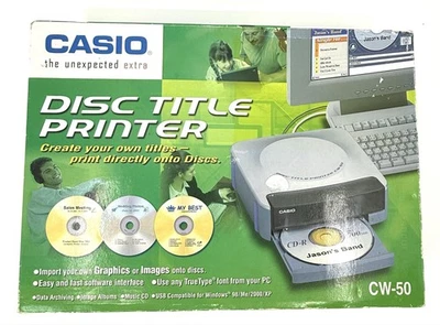 Casio CW-50 Disc Title CD/DVD Thermal Color Printer USB Open Box Windows 98/XP - Image 1 of 4