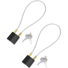2 Pack Motorcycle Helmet Theft Deterrent Lock Keyed Alike with Steel Cable